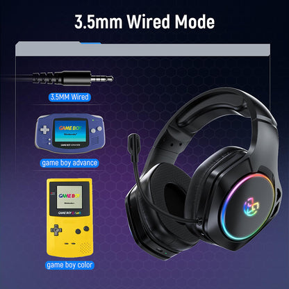 Tatybo Wireless Gaming Headset for PS5 PC, Dual Mode, Low Latency, Black