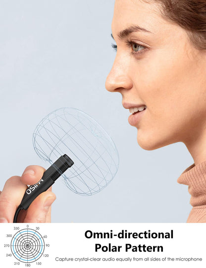 MillSO USB PC Microphone External Lavalier Mini USB Microphone for Computer