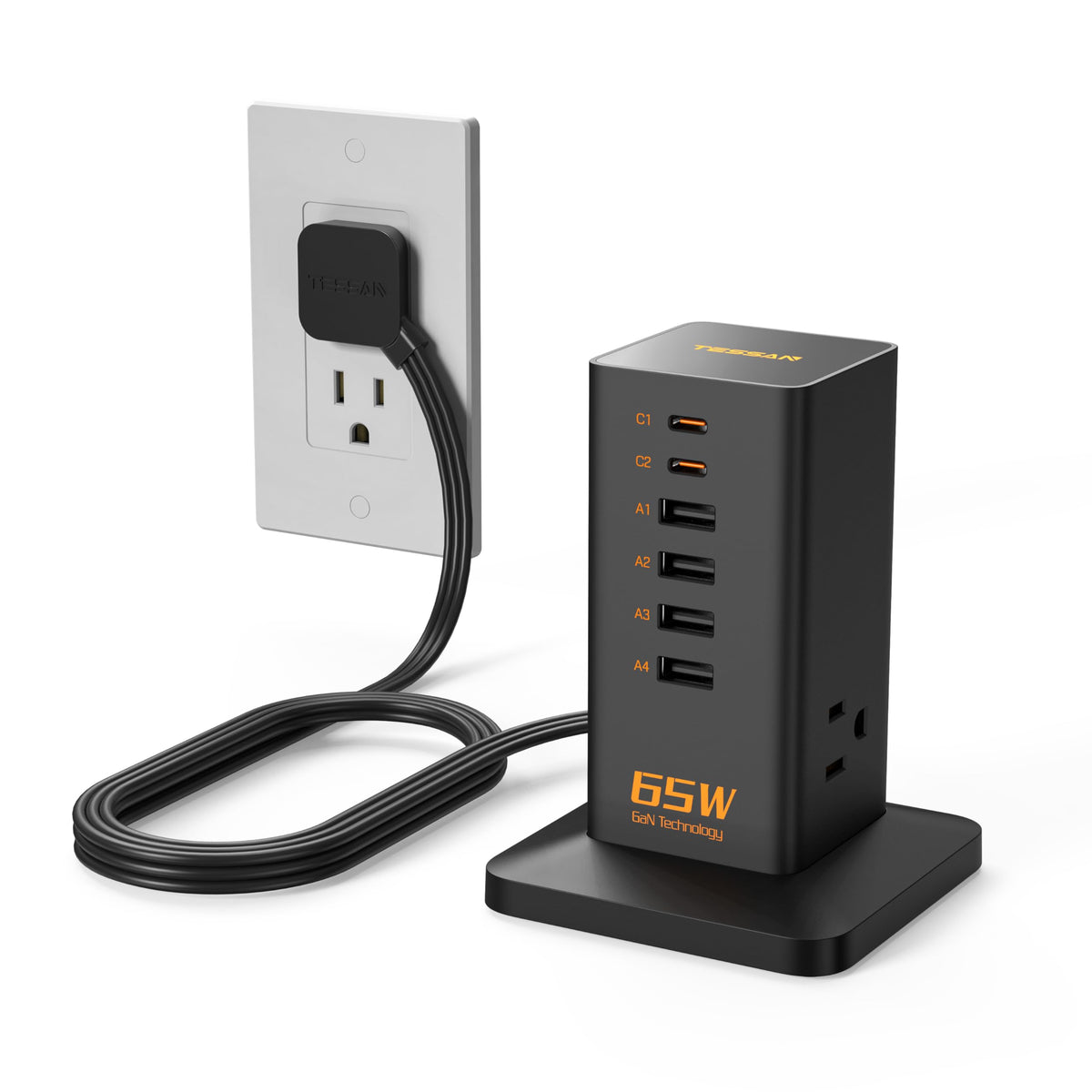 TESSAN 100W USB Charging Station for Multiple Devices 9-in-1 USB Charger