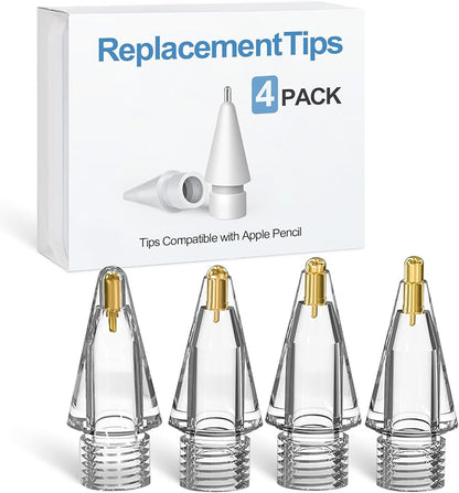 Replacement Pencil Tips for Apple Pencil Pro - 4 Pack Fine Point Metal Tip for Apple Pencil 2nd Generation and 1st Generation