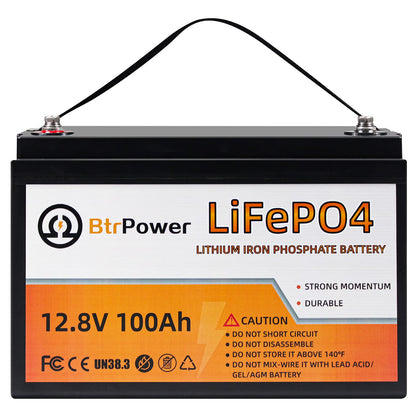 12V Lithium Battery-100Ah Lithium Phosphate Iron LiFePO4 Deep Cycle Battery,100A BMS,4000+ Cycles,Perfect for RV,Trolling Motor,Home Storage,Solar Power System and Outdoor Camping