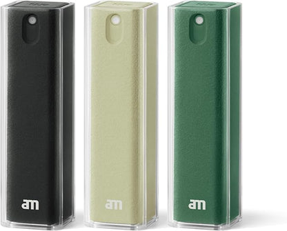 am Screen Cleaner Mist Spray with Microfiber Cloth Around – Alcohol-Free, Streak-Free Screen Cleaning Kit for Smartphones, Tablets, Laptops, Smart TVs & Car Screens, 3 Pack, Green