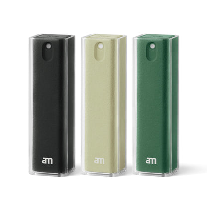 am Mist Screen Cleaner Spray with Microfiber Cloth – Alcohol-Free, Green