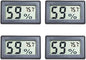 4-Pack Mini Digital Temperature Humidity Meters Gauge Indoor Thermometer Hygrometer LCD Display Fahrenheit (℉) for Reptile Tank,Jars,Guitar Case,Greenhouse, Garden, Cellar, Fridge, Closet