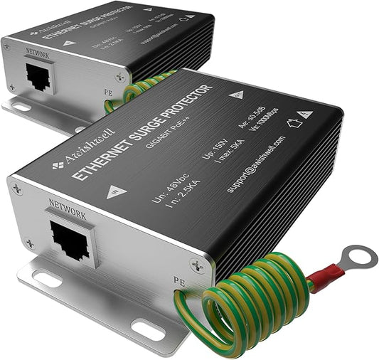 Awishwell GDT+PTC Ethernet Surge Protector Gigabit, 2P 5KA PoE++Protection
