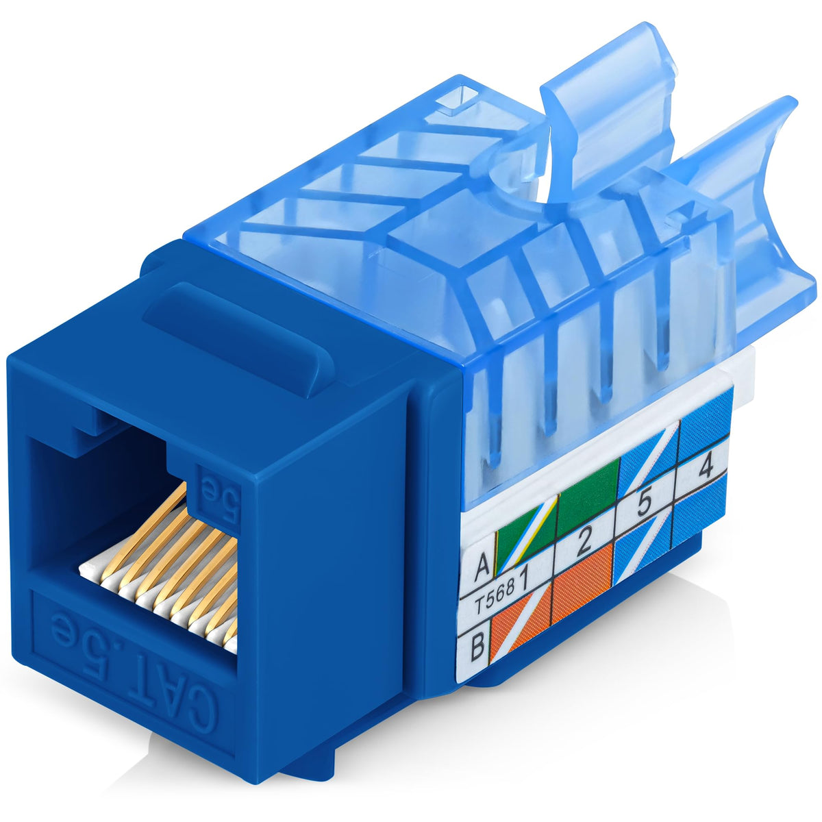 Everest 45 Degree RJ45 Cat6 Keystone Jacks Slim Profile 20-Pack Orange