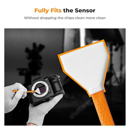 K&F Concept 6 Pack APS-C Frame Sensors Cleaning Swabs, DSLR SLR Digital Camera Dry CCD CMOS Clean Swabs Compatible with Nikon Sony Canon DSLR Camera Sensor, 16mm x 20mm