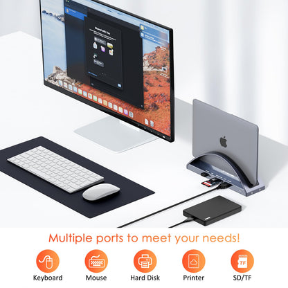 TobenONE MacBook Pro/Air Docking Station Stand, Dual 4K HDMI, 100W Charger