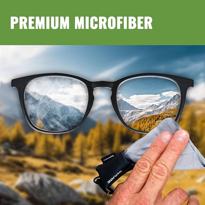 SPUDZ Classic Microfiber Lens Cleaner – Clip-On Pouch, Washable – for Binoculars, Scopes, Glasses, Screens | Classic | Doge Coin, 6 x 6 Inch