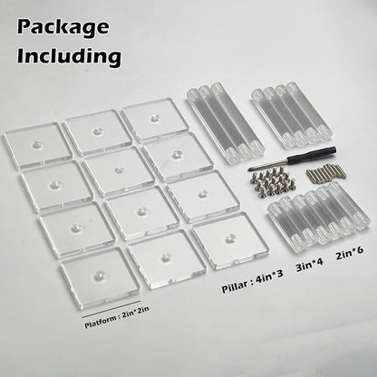 AAiphuwew 6pcs Combat Risers for Flying Miniatures, Adjustable Height Multi-Tiered Raised Platforms Flying Miniatures Combat Riser for Tabletop RPG and Board Games
