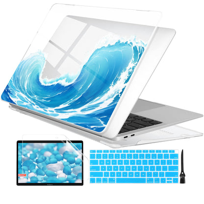 Batianda AstroGrid Case for MacBook Air 13 inch 2018-2020, Blue Waves