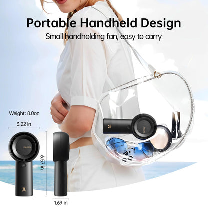 JISULIFE Portable Handheld Turbo Fan Rechargeable 6000mAh 5-Speed (Black)