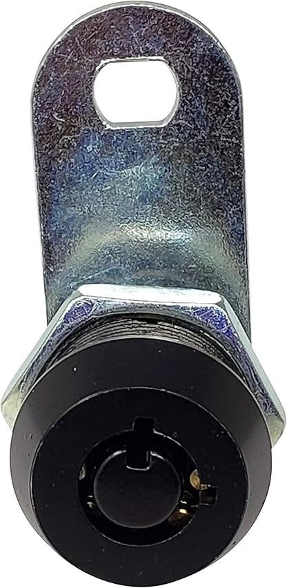 Admiral Locks Tubular Cam Lock, Keyed Alike Removable Key RV Compartment Storage Lock Cabinet Locks (Black Pack of 5, 5/8" 90°)