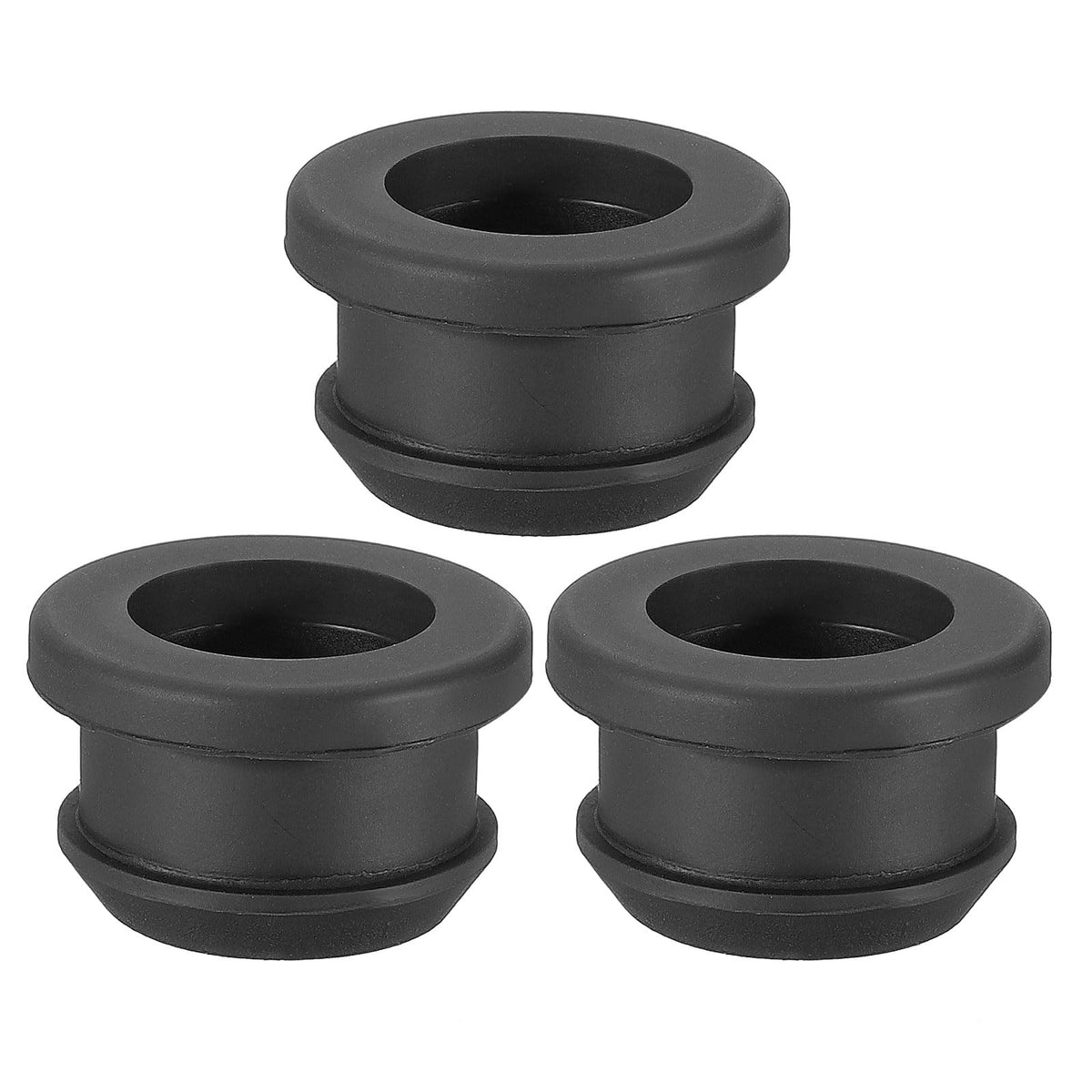PATIKIL 32.6mm / 1-1/4 Inch Drill Hole,1 Inch ID Rubber Grommets, 3Pcs Top Hat Grommet for Wiring Eyelet Ring Gasket Automotive Firewall Cable Hole Plugs Wires Protection, Black
