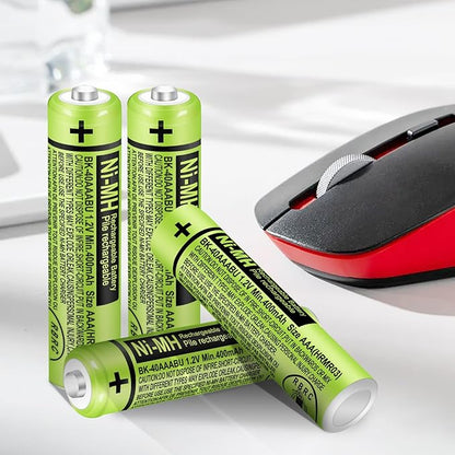 4 Pack BK-40AAABU Ni-MH AAA Rechargeable Battery for Panasonic,1.2v 400mah Rechargeable AAA Batteries Panasonic Cordless Phones, Electronics,Remote Controls