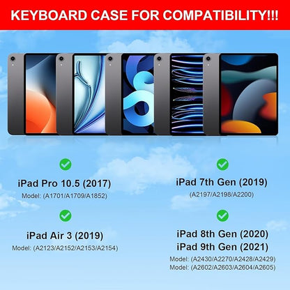 for iPad 9th Generation Case with Keyboard,Magic Style Keyboard Case for iPad 9th/8th/7th Gen 10.2 inch - Floating Cantilever Magnetic Stand Multi-Touch Trackpad (Rose Red)