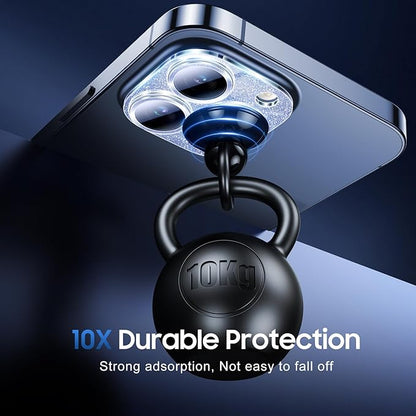 UniqueMe 3 Packs Compatible for iPhone 13 Pro Max/iPhone 13 Pro Camera Lens Protector Acrylic [Not Glass],[Case Friendly][Scratch-Resistant][Night Shooting Mode]-Glitter Blue