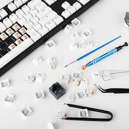 RUNJRX Keyboard Lube Kit with Switch Opener,Tweezers,Keycap Puller,Switch Puller,4-Claw Grabber,Switch Lube Brush for Custom Keyboard, Keyboard Lube Tools