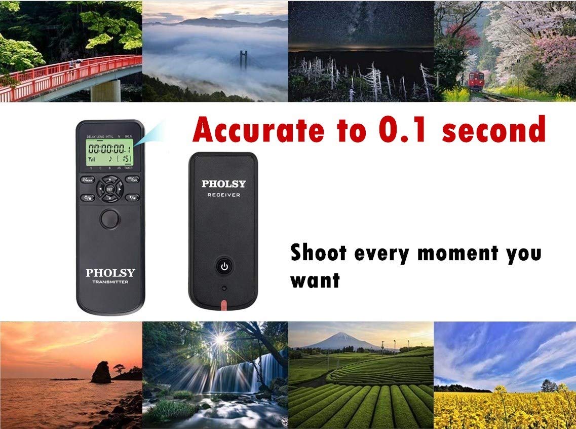 PHOLSY Camera Timer Remote Release Control with Intervalometer for Nikon