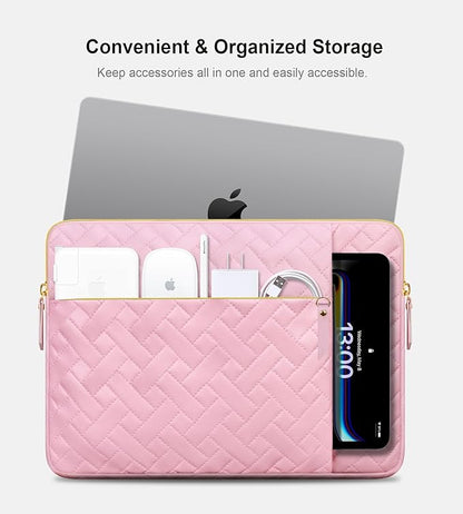 Lacdo Laptop Sleeve Case for 14 inch New MacBook Pro M4/M3/M2/M1 Chips Pro Max A3112 A3401 A3185 A2918 A2992 A2779 A2442 2024-2021, 13.8 inch Surface Laptop 7th Copilot+PC Computer Bag, Sakura Pink