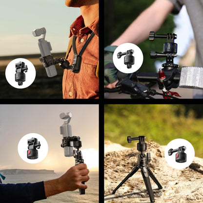 NEEWER Magnetic Action Camera Mount Kit, Compatible with GoPro Hero 13 12 11 Max DJI Osmo Action Insta360, ABS Magnetic Quick Release Mount for POV Shots, GP-24