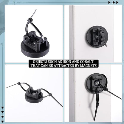 Yookeer 250 Pieces Magnetic Zip Tie Mount Multipurpose Cable Holder Magnets Magnetic Wire Management Bases with Heavy Duty Zip, Mount Nylon Cable Ties in Total (31mm)