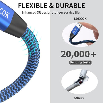 USB to USB Cable 15FT,Durable Braidedfor USB 3.0 Male to Male Type A to Type A Cable Data Transfer Compatible with Hard Drive, Laptop, DVD Player, TV, USB 3.0 Hub, Monitor, Camera, Set Up Box and More