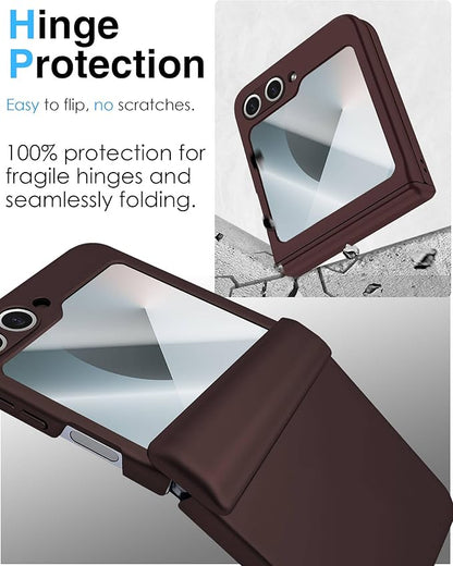 STORMTAL for Samsung Galaxy Z Flip 6 Case/Z Flip 7 FE Case, Hinge Protection, Built-in Screen Protector, Wireless Charging, Slim Rugged Phone Protective Case for Galaxy Z Flip 6 Wine