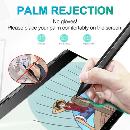 Stylus for HP Envy X360 Pavilion x360 Specter X360 Spectre x2 Envy x2 Touchscreen Laptop Rechargeable MPP 2.0 Tilt Pencil 4096 Pressure Sensitivity Using The Microsoft MPP Protocol, Black