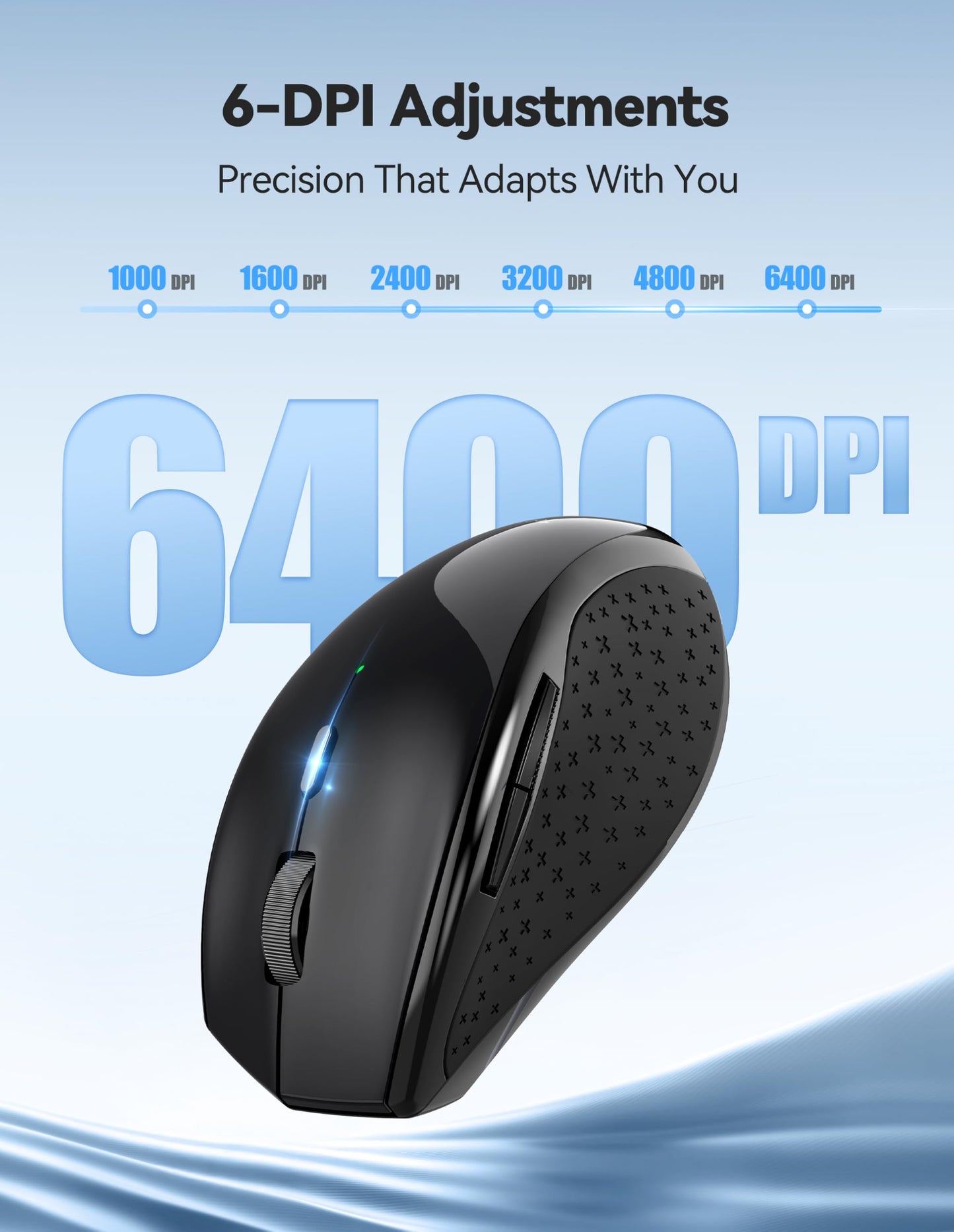 TECKNET Rechargeable Mouse,2.4 GHz Ergonomic Silent Mice with 6 Buttons
