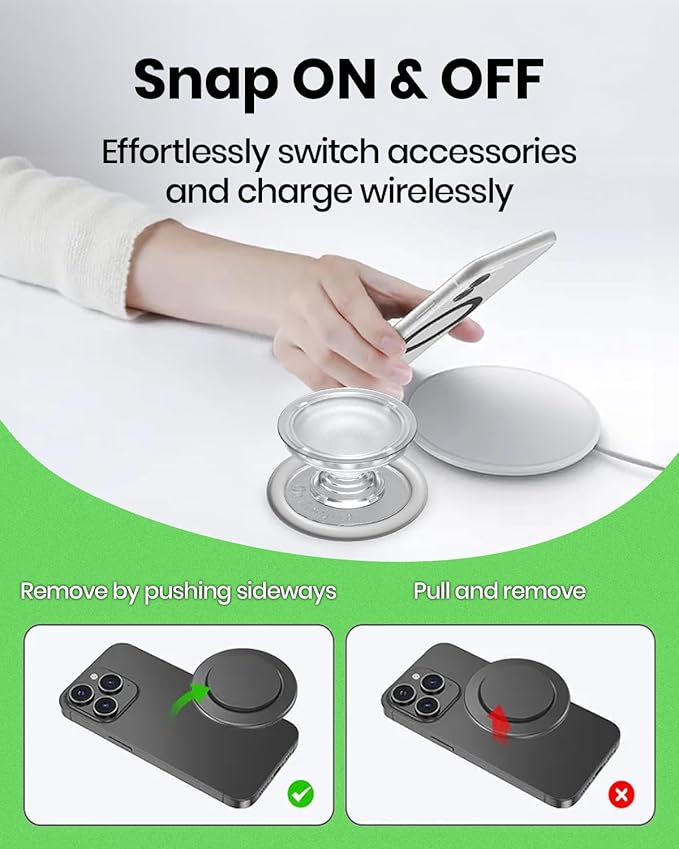 OnTheGrip Cute Natural Seashell Design Round Shape Collapsible Mobile Phone Grip Stand Holder for Smartphone Tablet Cell Phone Accessory (Violet)