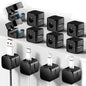 SaiTech IT Magnetic Cable Clips, Cord Organizer Holder, for Desk Cable Management, Adhesive Wire Keeper for Car, Office Home Desktop, Wall, Night Table (12 Pack)
