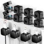 SaiTech IT 12 Pack Magnetic Cable Clips, Cord Organizer Holder Black