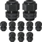 20 Pcs 3/4" NPT Nylon Cable Glands, IP68 Waterproof Adjustable Cord Grip Cable Connector Strain Relief Wire Protectors for 13-18mm Cable Diameter, Black