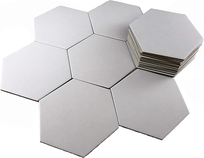Apostrophe Games Hexagon Board Game Tiles – 20Pcs Large Game Board Pieces – Blank Game Board Chits, Same Size as Settlers of Catan – Create Your Own Custom Tiles