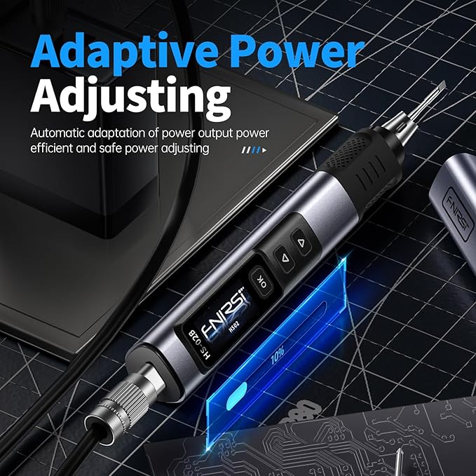 FNIRSI HS-02A 100W Portable Corded Soldering Iron Kit, 3S Fast Heating, 212-842℉, Pre-set 3 Groups Temperature, 6 F245 Soldering Tips, Smart Digital Soldering Iron Pen Tool for Electronics Repair