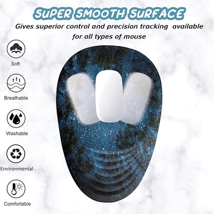 Mouse Pad Wrist Support, Ergonomic Mouse Pad with Wrist Rest, Memory Foam Massage Design & Non-Slip PU Base MousePads for Pain Relief, Desk, Office, Home, Blue Sky Tree