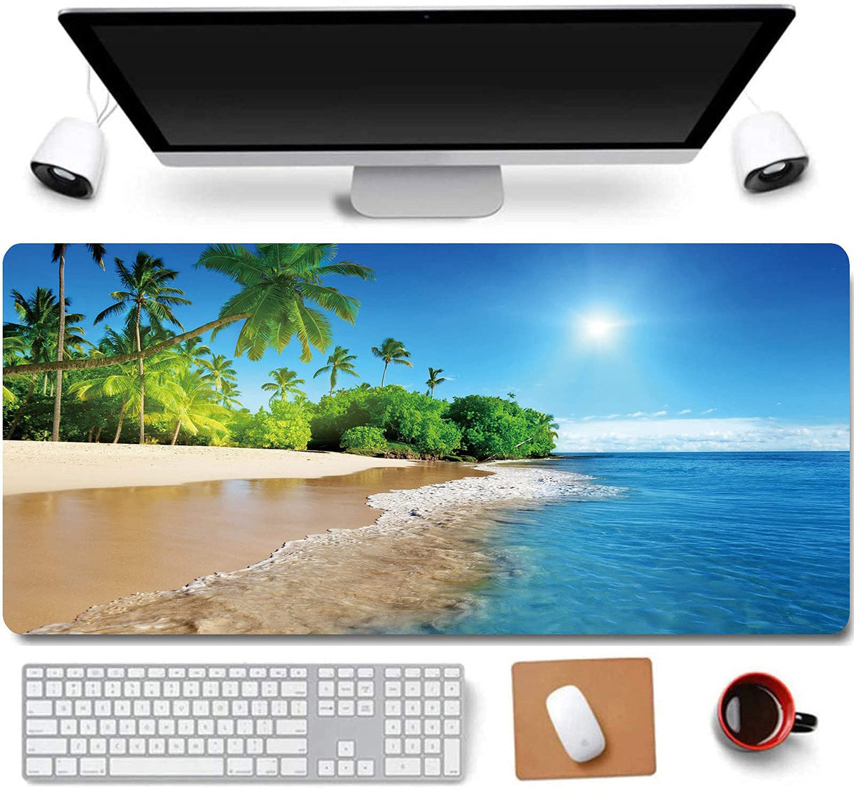 RTGGSEL 31.5x11.8 Inch Non-Slip Long Extended Large Gaming Mouse Pad with Stitched Edges XL Laptops Keyboard Mouse Mat（KB）
