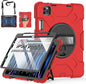 Case for iPad Pro 11 Inch 2022/2021/ 2020/2018: Silicone Cover for iPad 11 Inch 4th/ 3rd/ 2nd/ 1st/ Generation with Screen Protector- Stand- Handle- Shoulder Strap- Pencil Holder- Red