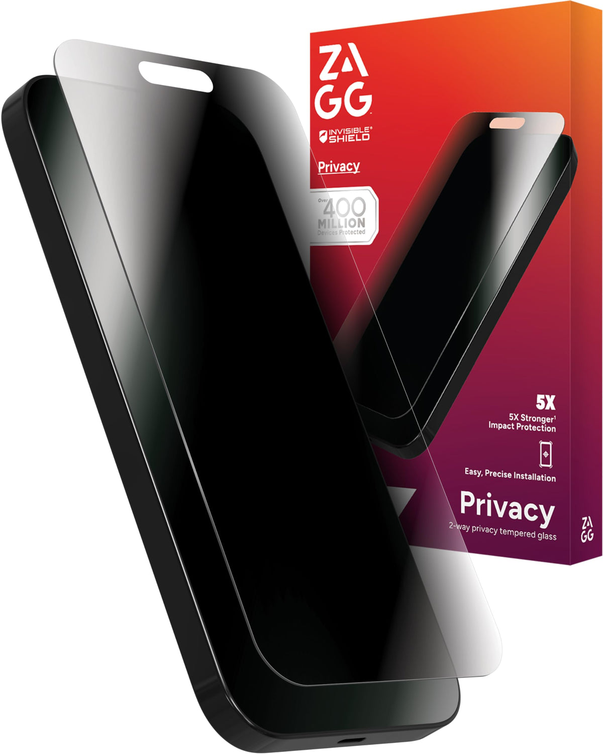 ZAGG Glass Elite Anti-Glare Plus - Blocks Glare from your device - Made for iPhone 12 Pro Max,InvisibleShield, Clear, 200106678
