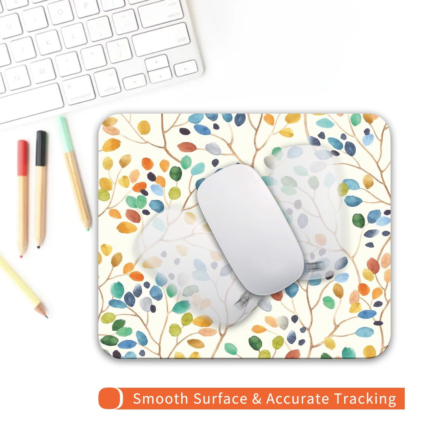 Armanza Square Mouse Pad Colorful Forest,Personalized Premium-Textured Custom Mouse Mat Design,Washable Mousepad Cloth,Non-Slip Rubber Base Computer Mouse Pads for Wireless Mouse