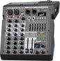 Audio Mixer, 4 Channel Sound Board Mixing Console with 99-Bit DSP, 7-Band Eq Output, Digital MP3 Computer Input, Professional DJ Mixer Board with 48V Phantom Power Stereofor Recording Live