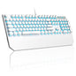 MageGee Typewriter Mechanical Gaming Keyboard, Retro Punk White Round Keycaps, 104 Keys LED Blue Backlit Wired Keyboards for Laptop MAC PC Gamer, with Magnetic Wrist Rest, Blue Switch
