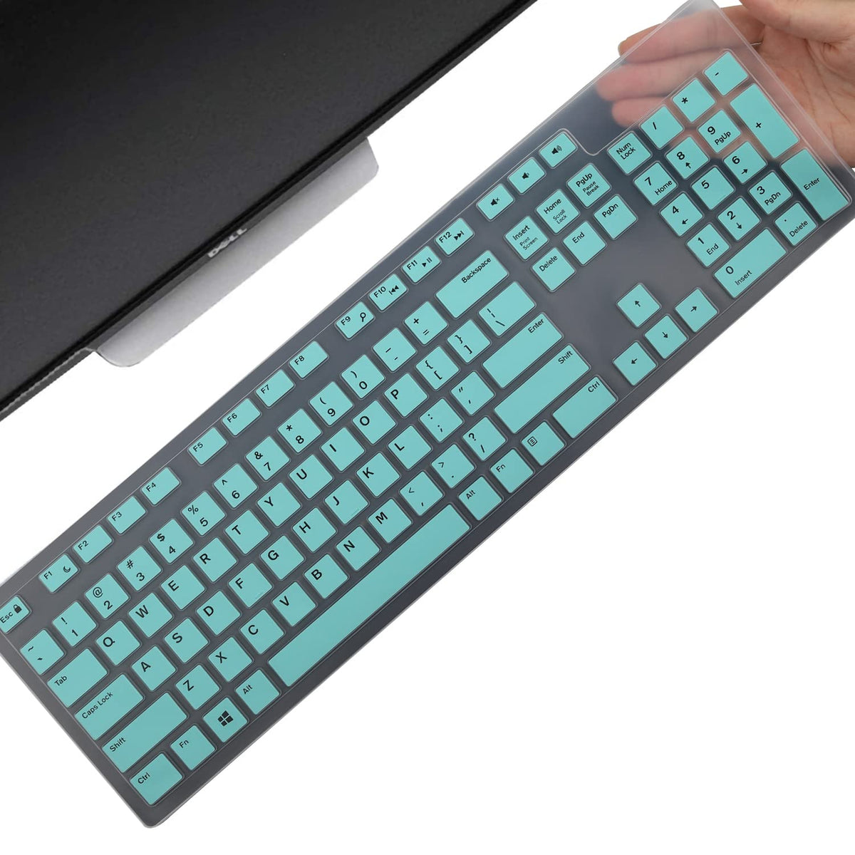 Keyboard Cover Skin for Dell KM636 KB216 KB216t KB216d KB216p Wired & Wireless Keyboard, Dell Optiplex 5250 3050 3240 5460 7450 7050, Dell Inspiron Desktop 24" 27" 5400 5490 7700 7790 3475 3670 3477