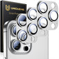 UniqueMe for 3 Pack iPhone 15 Pro/iPhone 15 Pro Max Camera Lens Protector, [Drop Protection] [Case Friendly] Camera Cover Screen [Update New Version] - All-Silver