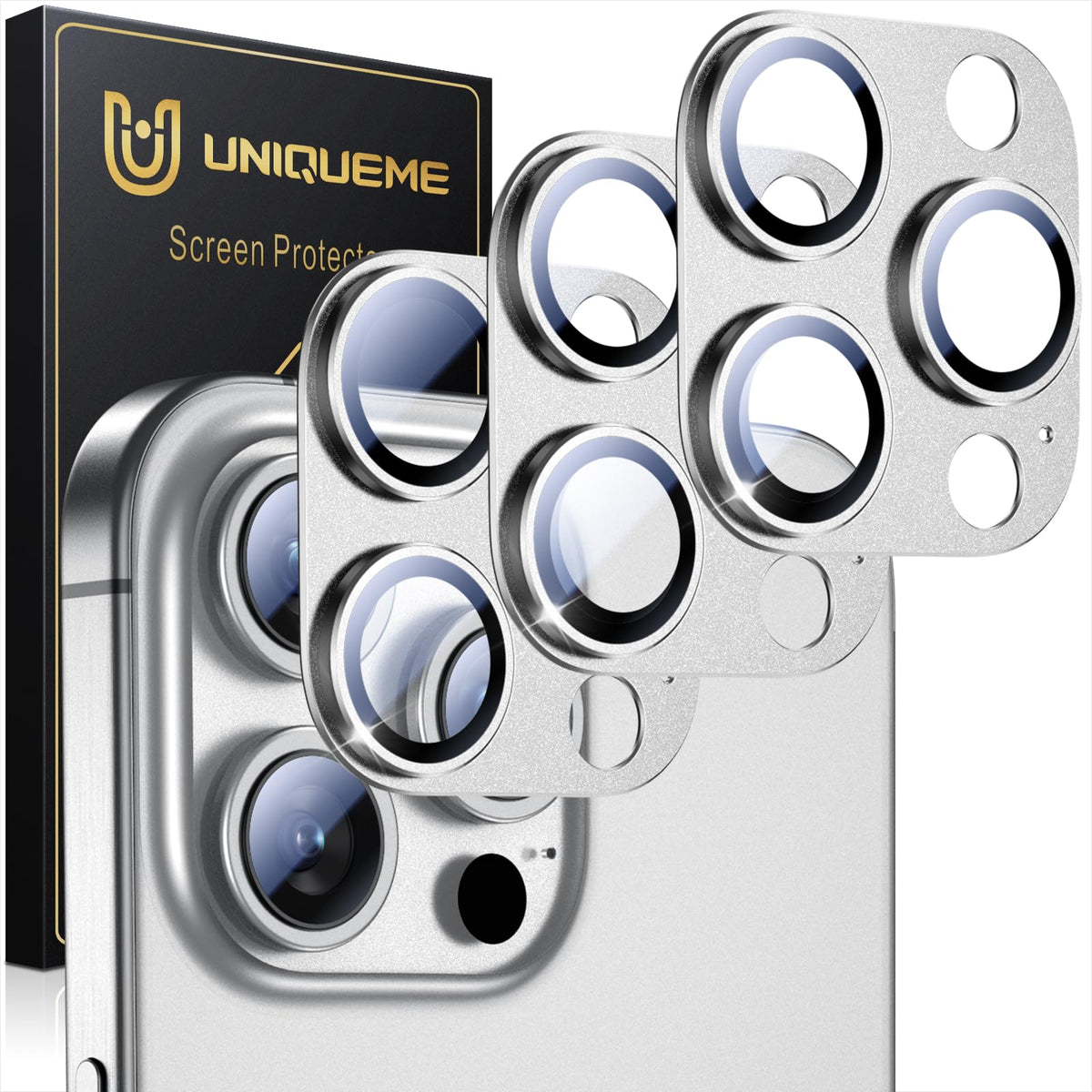 UniqueMe for iPhone 13 6.1"/13 Mini 5.4" Camera Lens Protector-Black Circle