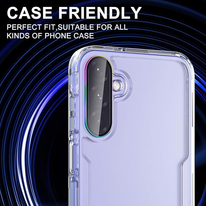 for Samsung Galaxy A36/A56 Camera Lens Protector, Individual Metal Ring Tempered Glass Lens Cover, [Strong Adsorption] Scratch Resistant Ultra-Thin HD Clear Lens Cover, 1 Set-Colorful