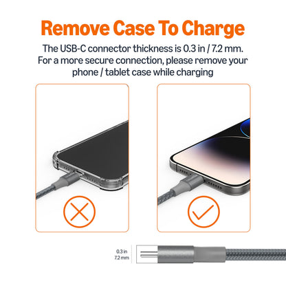 Amazon Basics Nylon Braided USB-C to USB-C 2.0 Fast Charger Cable, 60W, 480Mbps Speed, USB-IF Certified, for Apple iPhone 16/15, iPad, Samsung Galaxy, Tablets, Laptops, 10 Foot, Dark Gray
