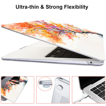 LCMOCICO Compatible with MacBook Air 13 inch Case M1 A2337 A2179 A1932 2021 2020 2019 2018 Release with Retina Display & Touch ID, Crystal Pattern Plastic Hard Shell Case Cover, Phoenix Tree Flowers