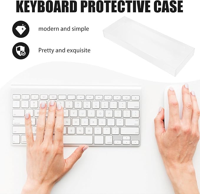 Cabilock Acrylic Keyboard Cover Water Protective Case for Household Keyboards Transparent Keyboard Accessory for Standard and Mechanical Keyboards